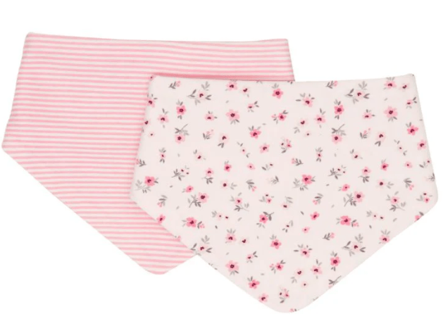 Bandana Bibs 2 pk - Pink Petals | All 4 Ella | Bibs & Bandana Bibs | Thirty 16 Williamstown
