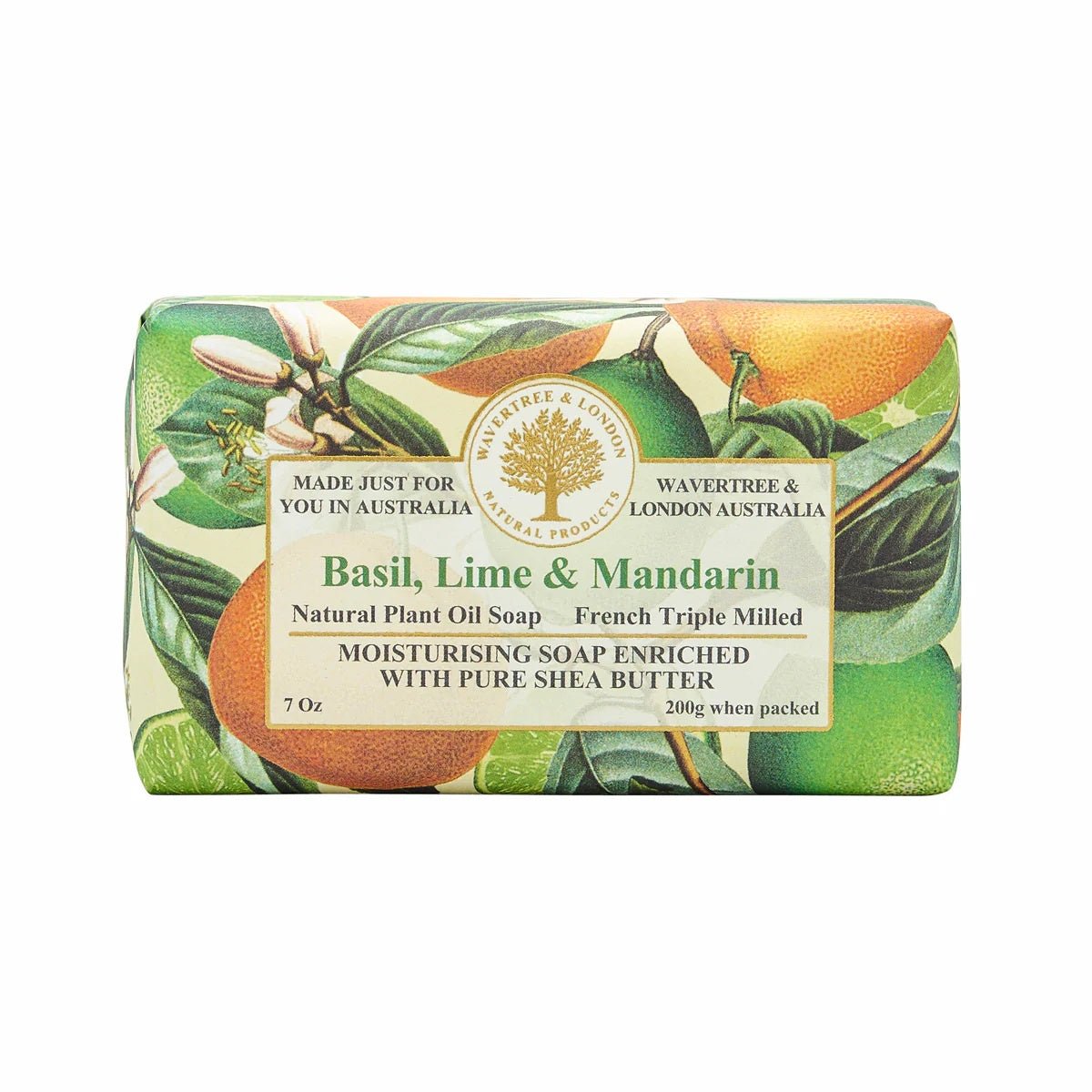 Basil Lime Mandarin Soap Bar 200g | Wavertree & London | Soaps | Thirty 16 Williamstown