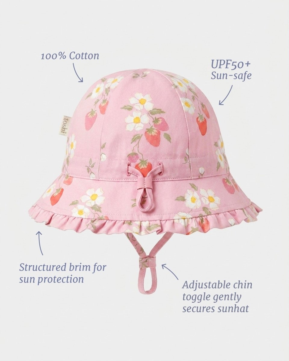 Bell Hat Arcadia Strawberry Fields Blossom | Toshi | Baby & Toddler Sunhats | Thirty 16 Williamstown