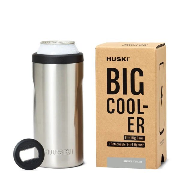 Big Can Cooler - Brushed Stainless | Huski | Insulated Drink Chillers | Thirty 16 Williamstown