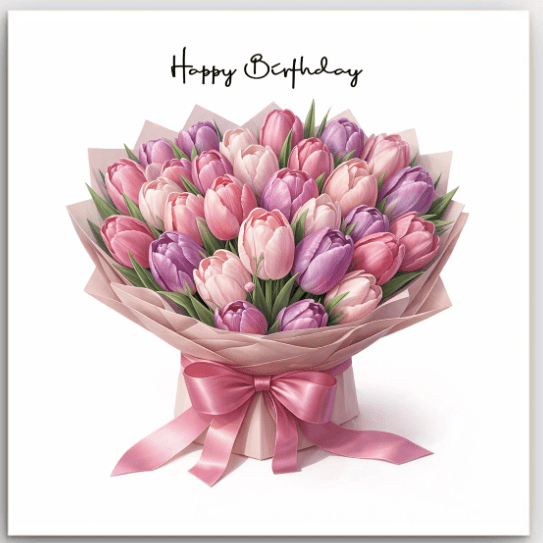 Birthday Card - Pink Tulips | Basically Paper | Greeting Cards | Thirty 16 Williamstown