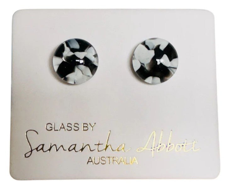 Black & White Glass Stud Earrings | Samantha Abbott | Jewellery | Thirty 16 Williamstown