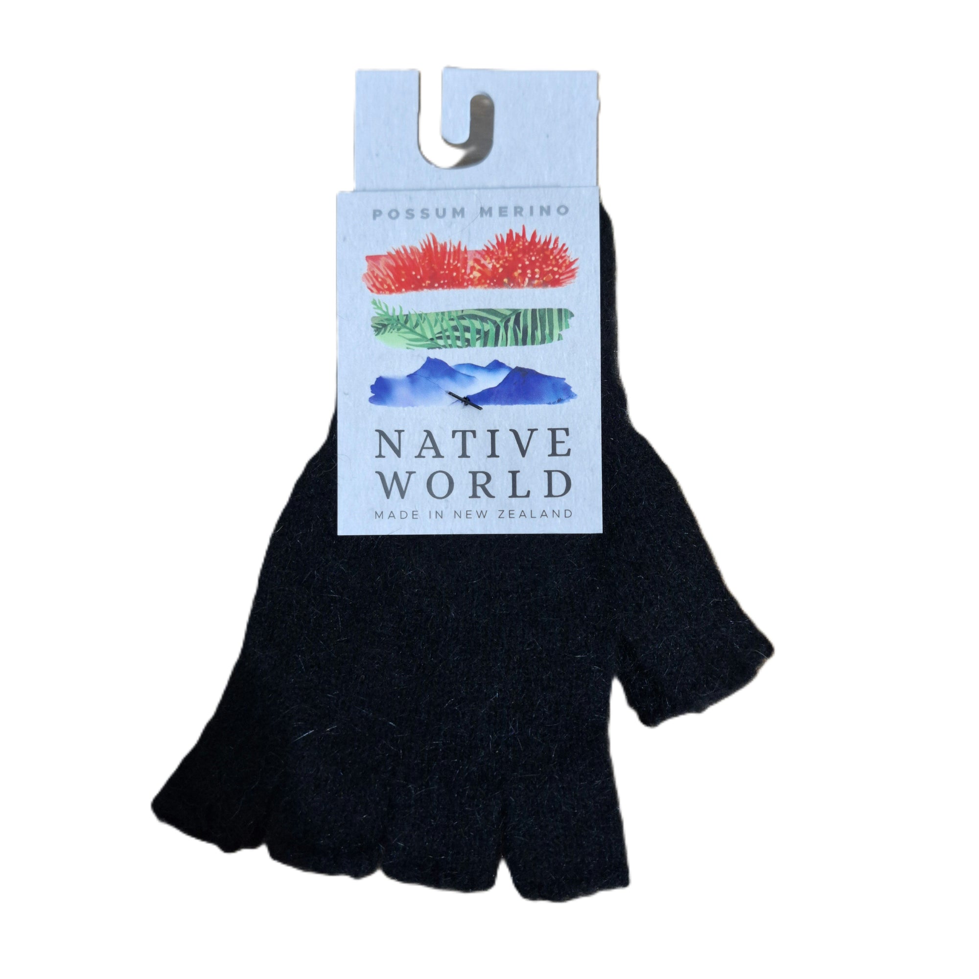 Plain Fingerless Gloves - Black