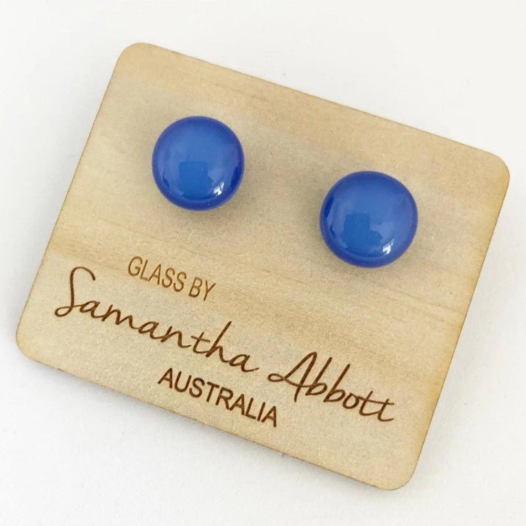 Blue Glass Stud Earrings | Samantha Abbott | Jewellery | Thirty 16 Williamstown