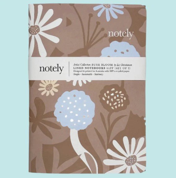 Bush Bloom – A5 Notebook (Set of 2) Lined | Notely | Stationery | Thirty 16 Williamstown