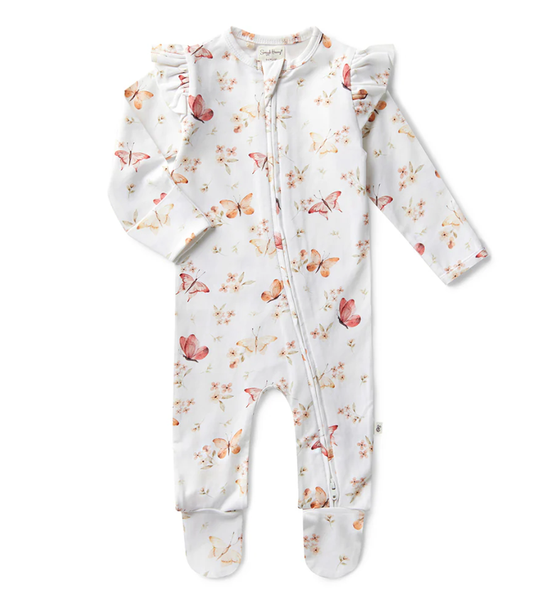 Sleepsuit Zip Footie - Butterfly