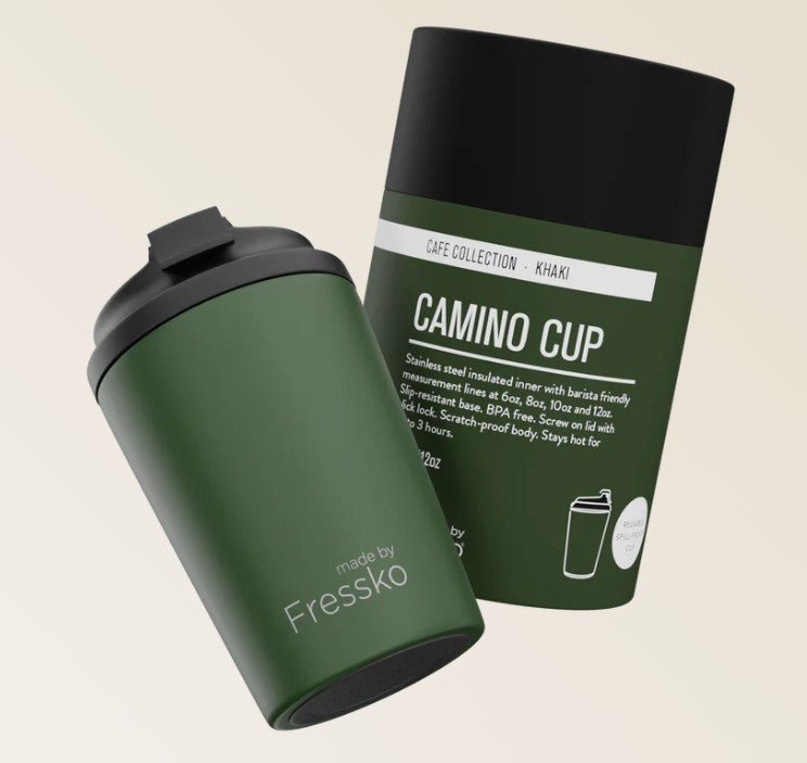 Café Collection Camino - KHAKI 12oz-340ml | Made By Fressko | Travel Mugs & Drink Bottles | Thirty 16 Williamstown