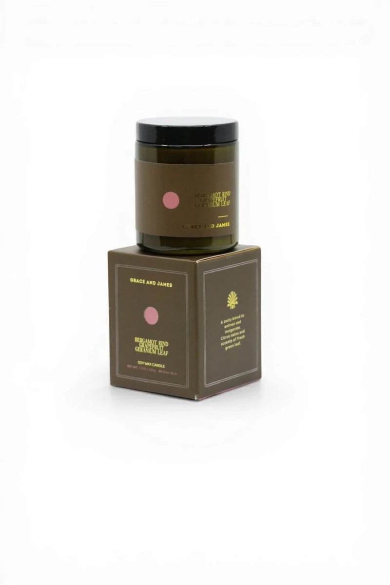 Candle 200g - Bergamot Rind, Grapefruit &amp; Geranium | Grace and James | Home Fragrances | Thirty 16 Williamstown