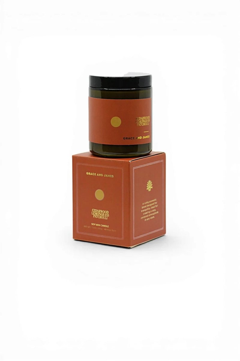 Candle 200g - Cedarwood, Lemongrass &amp; Patchouli | Grace and James | Home Fragrances | Thirty 16 Williamstown