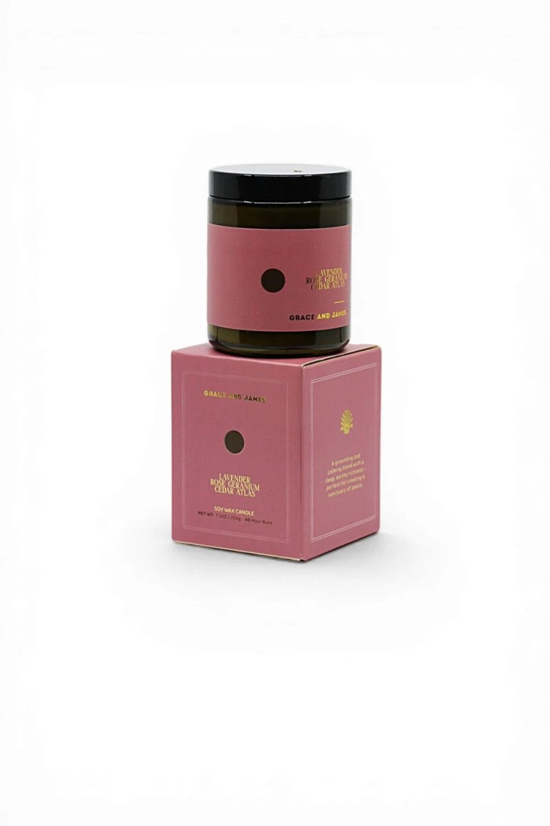 Candle 200g - Lavender, Rose Geranium & Cedar | Grace and James | Home Fragrances | Thirty 16 Williamstown