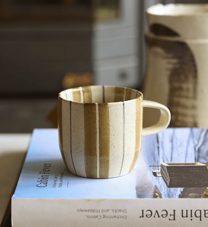 Cat's Pyjamas Single Mug - Olive Stripe | Robert Gordon | Mugs & Cups | Thirty 16 Williamstown