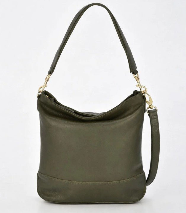 Cecilia Leather Bucket Shoulder Bag - Olive | Gabee | Handbags | Thirty 16 Williamstown