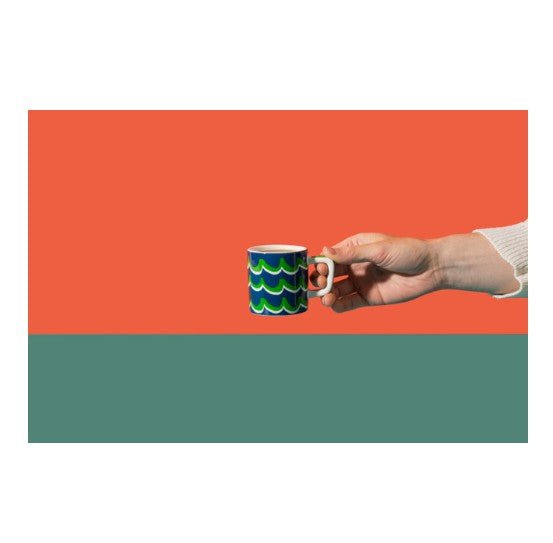 Ceramic Espresso Cup Green Cyan Tides 120ml | La Cafetière | Mugs &amp; Cups | Thirty 16 Williamstown