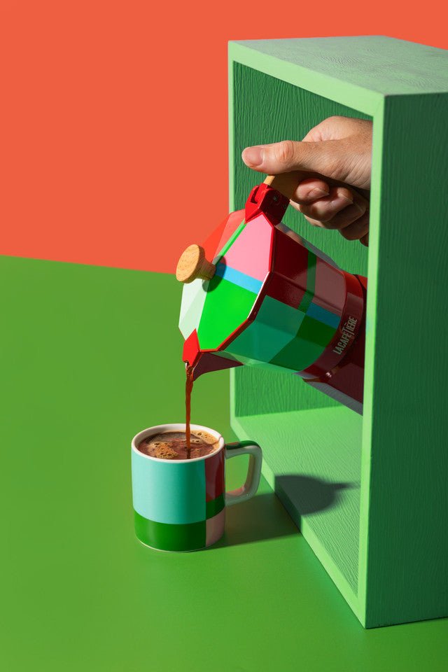 Ceramic Espresso Cup, Green Utopian Lines, 120ml | La Cafetière | Mugs & Cups | Thirty 16 Williamstown