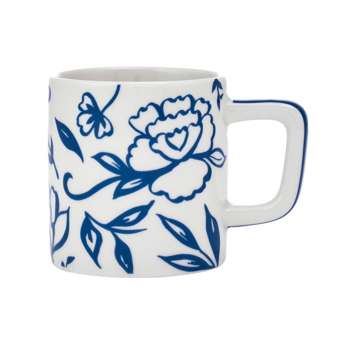 Ceramic Espresso Cup White Blu Fiorato 120ml | La Cafetière | Mugs & Cups | Thirty 16 Williamstown