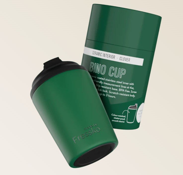 Ceramic Lined Bino - CLOVER 8oz - 230ml | Made By Fressko | Travel Mugs & Drink Bottles | Thirty 16 Williamstown