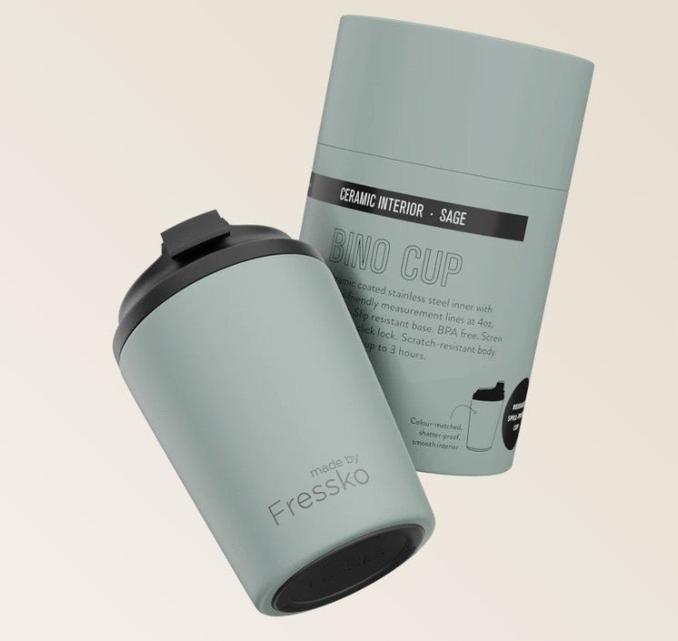 Ceramic Lined Bino - SAGE 8oz - 230ml | Made By Fressko | Travel Mugs & Drink Bottles | Thirty 16 Williamstown