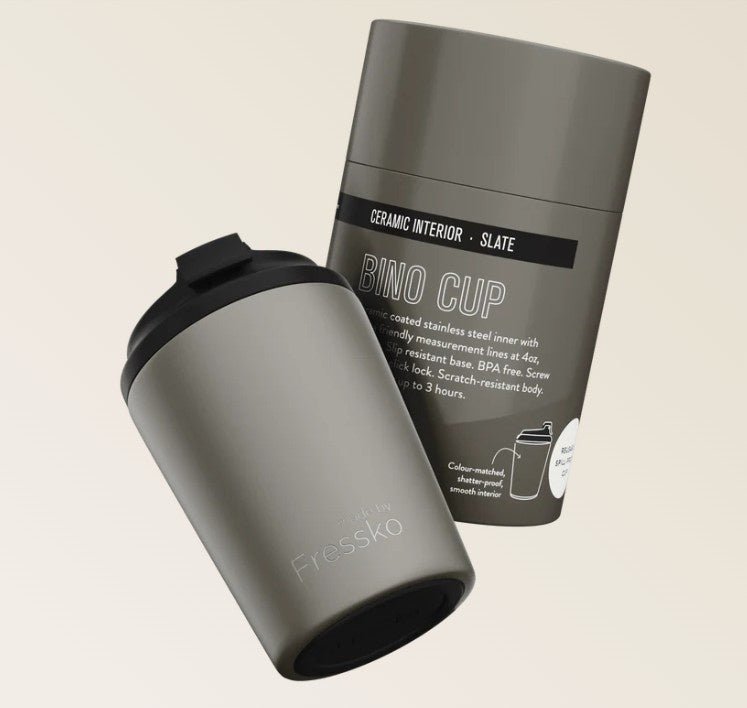 Ceramic Lined Bino - SLATE 8oz - 230ml | Made By Fressko | Travel Mugs &amp; Drink Bottles | Thirty 16 Williamstown