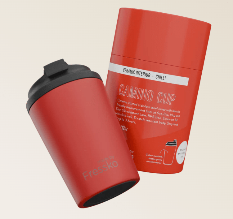 Ceramic Lined Camino - CHILLI 12oz - 340ml | Made By Fressko | Travel Mugs & Drink Bottles | Thirty 16 Williamstown
