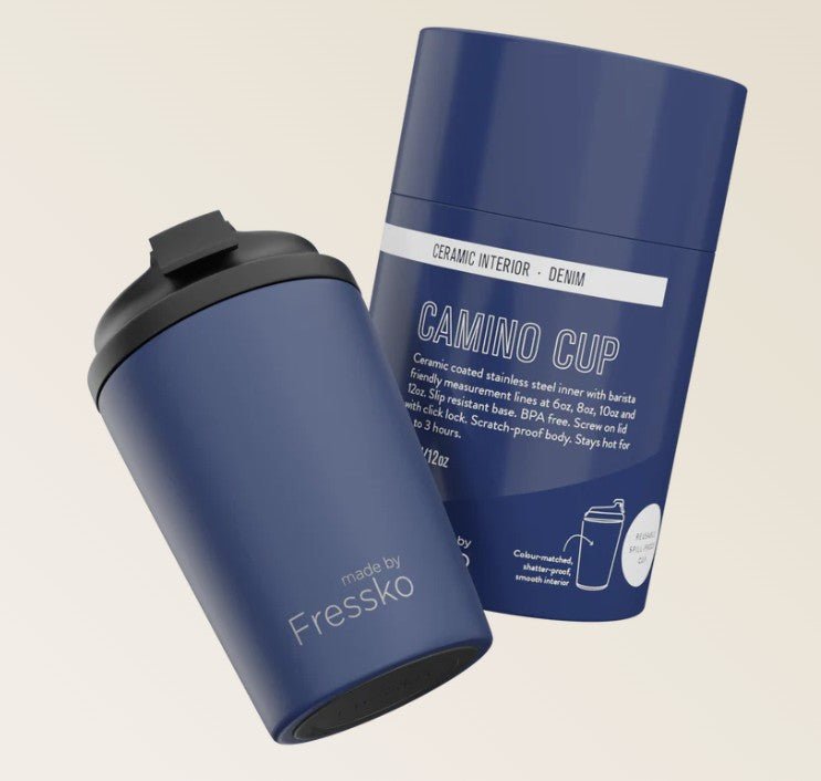 Ceramic Lined Camino - DENIM 12oz - 340ml | Made By Fressko | Travel Mugs &amp; Drink Bottles | Thirty 16 Williamstown