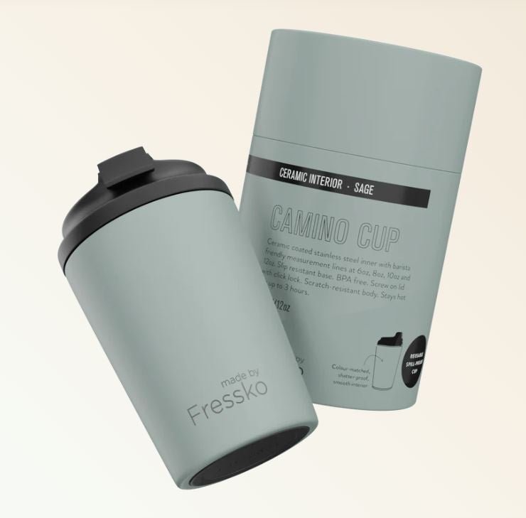Ceramic Lined Camino - SAGE 12oz - 340ml | Made By Fressko | Travel Mugs & Drink Bottles | Thirty 16 Williamstown