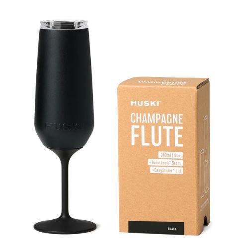 Champagne Flute - Black | Huski | Insulated Drink Chillers | Thirty 16 Williamstown