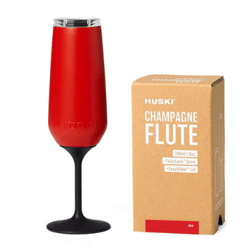 Champagne Flute - Red (Limited Release) | Huski | Insulated Drink Chillers | Thirty 16 Williamstown