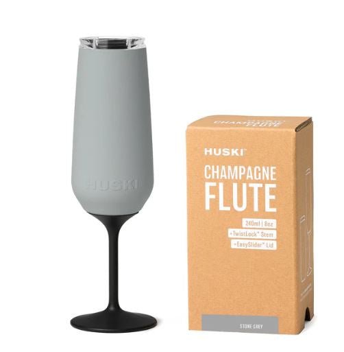 Champagne Flute - Stone Grey | Huski | Insulated Drink Chillers | Thirty 16 Williamstown