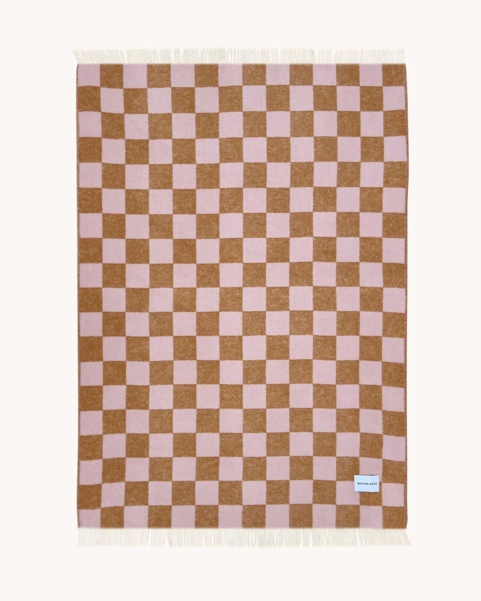 Checkerboard Blanket - Terra Pink | Maison Deux | Throws & Rugs | Thirty 16 Williamstown