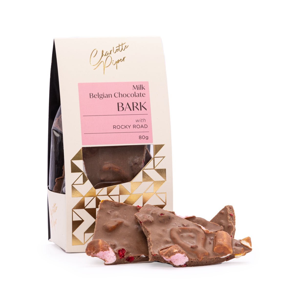 Chocolate Bark - Milk Chocolate Rocky Road 80g | Charlotte Piper | Confectionery | Thirty 16 Williamstown
