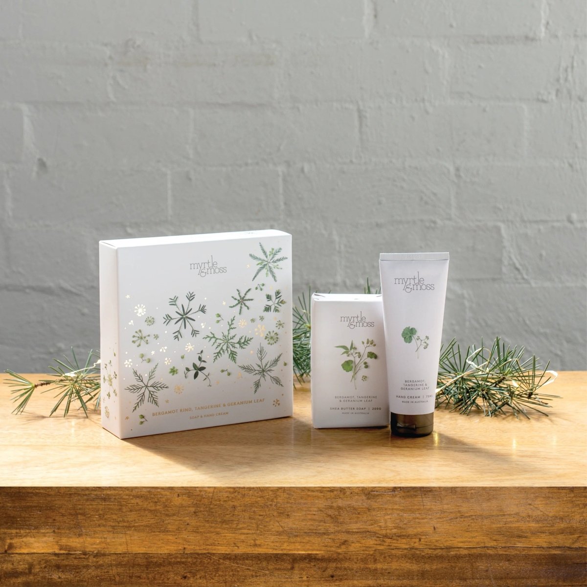 Christmas DUET Hand Cream & Soap - Bergamot Rind Tangerine & Geranium Leaf | Myrtle & Moss | Body Lotion & Wash | Thirty 16 Williamstown