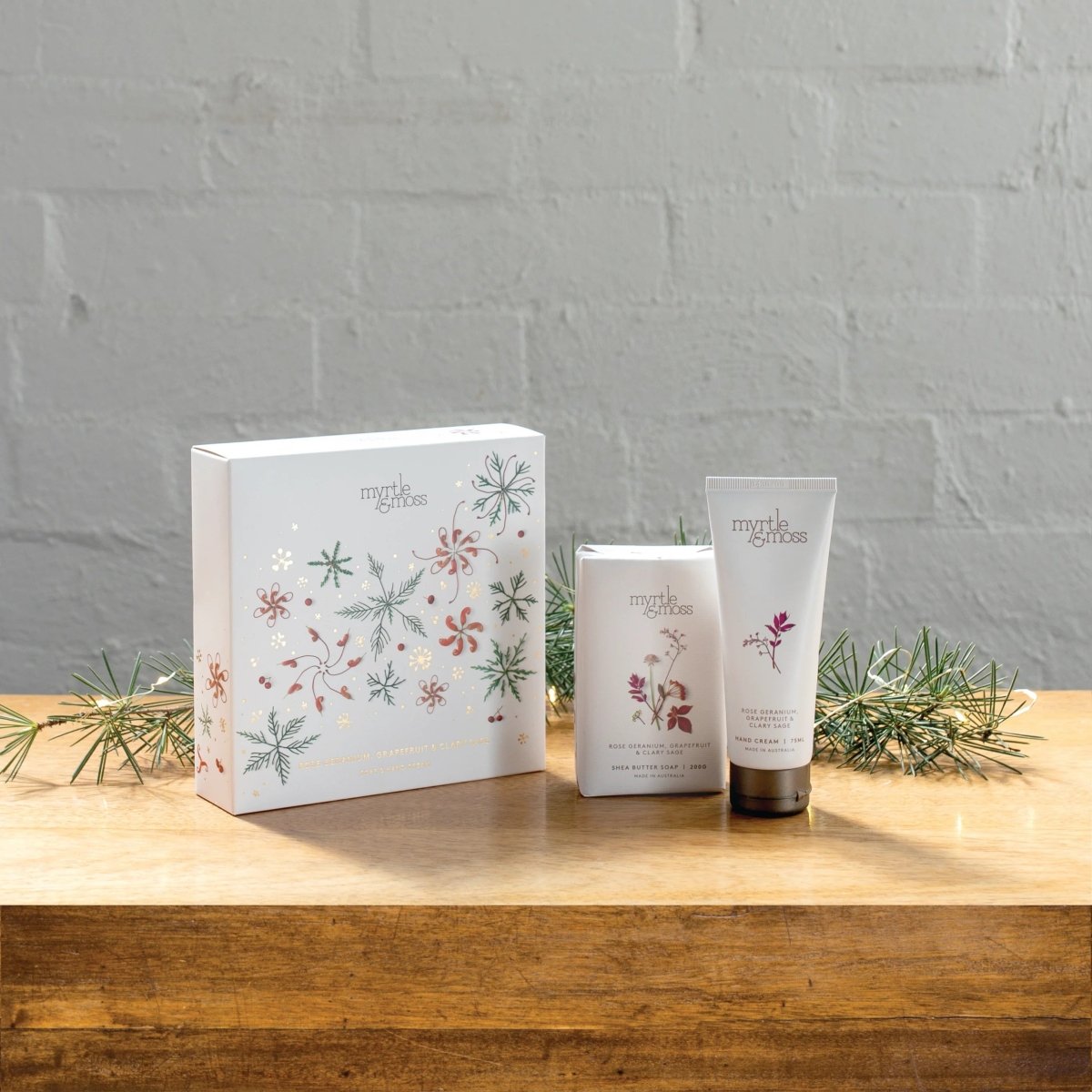 Christmas DUET Hand Cream & Soap - Rose Geranium Grapefruit & Clary Sage | Myrtle & Moss | Body Lotion & Wash | Thirty 16 Williamstown