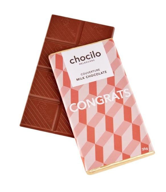 "Congrats" Milk Chocolate Block - 35g | Chocilo | Confectionery | Thirty 16 Williamstown