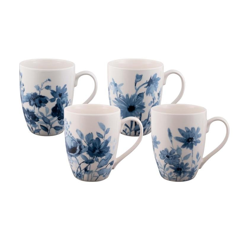 Coupe Mugs Set of 4 - Garden Blues 355ml | Bundanoon | Mugs & Cups | Thirty 16 Williamstown