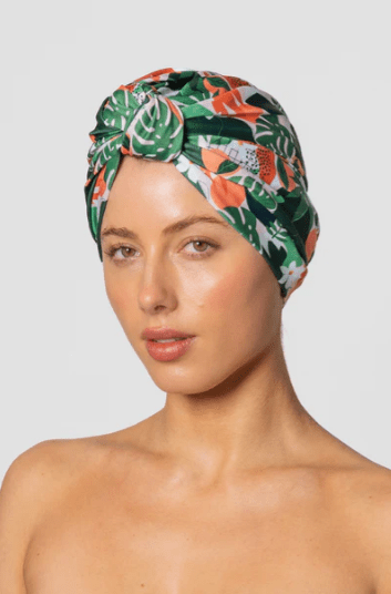 Dahlia Shower Cap (Big Hair) - Peach Bellini | Louvelle | Shower Caps | Thirty 16 Williamstown