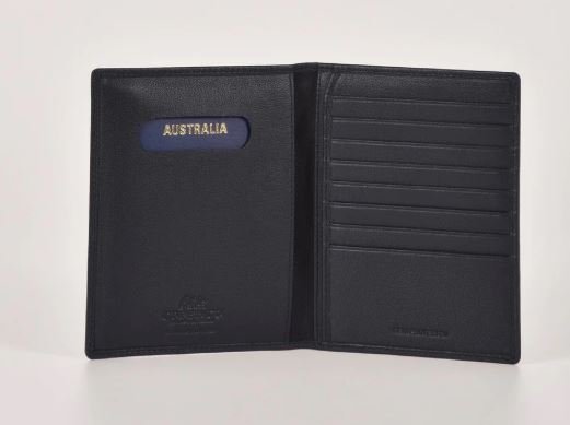 Davey Leather RFID Safe Passport Wallet - Navy | Cobb & Co | Travel Wallets & Accessories | Thirty 16 Williamstown