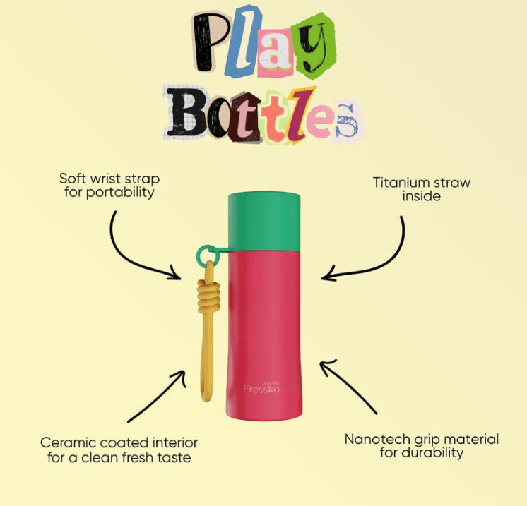 Drink Bottle Ceramic PLAY - CRUSH 420ml - 14oz | Made By Fressko | Travel Mugs &amp; Drink Bottles | Thirty 16 Williamstown