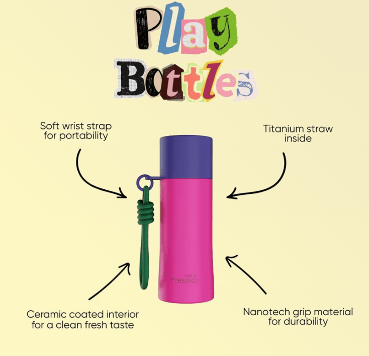 Drink Bottle Ceramic PLAY - LUSH 420ml - 14oz | Made By Fressko | Travel Mugs &amp; Drink Bottles | Thirty 16 Williamstown