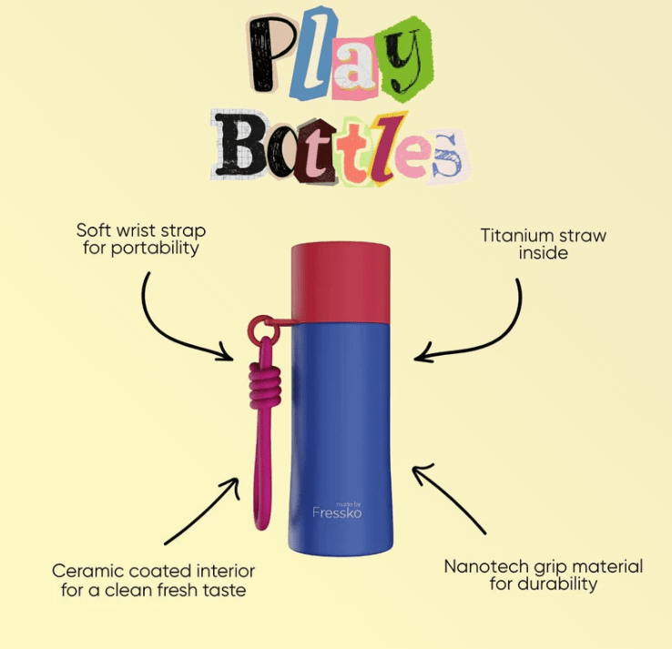 Drink Bottle Ceramic PLAY - ZING 420ml - 14oz | Made By Fressko | Travel Mugs &amp; Drink Bottles | Thirty 16 Williamstown