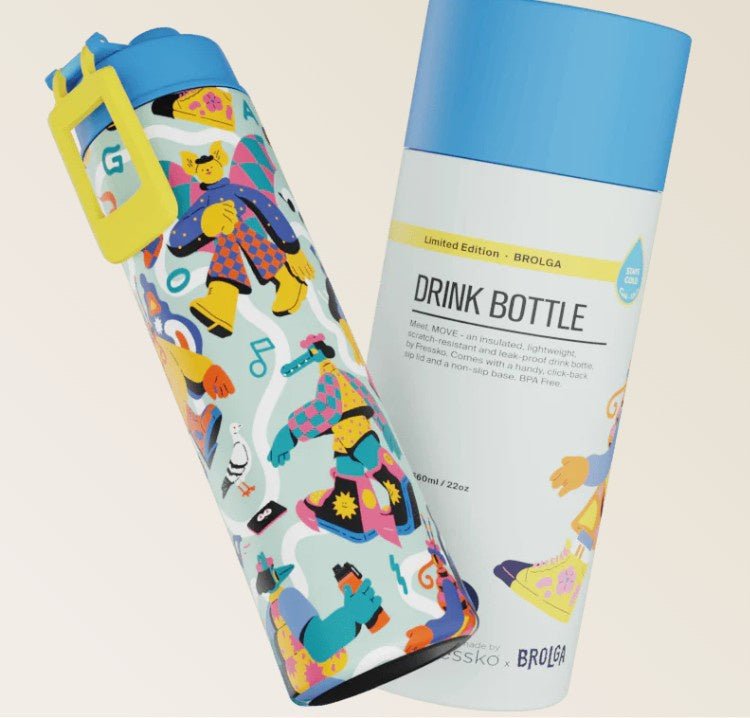 Drink Bottle Stainless Steel Limited Edition MOVE - BROLGA 660ml - 22oz | Made By Fressko | Travel Mugs &amp; Drink Bottles | Thirty 16 Williamstown