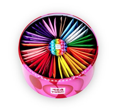 Energising Selection Round Tin - 40 Energising Gourmet Teas + Mini Tin of Red Sugar Hearts | Tea Tonic | Tea &amp; Accessories | Thirty 16 Williamstown