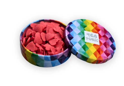 Energising Selection Round Tin - 40 Energising Gourmet Teas + Mini Tin of Red Sugar Hearts | Tea Tonic | Tea &amp; Accessories | Thirty 16 Williamstown