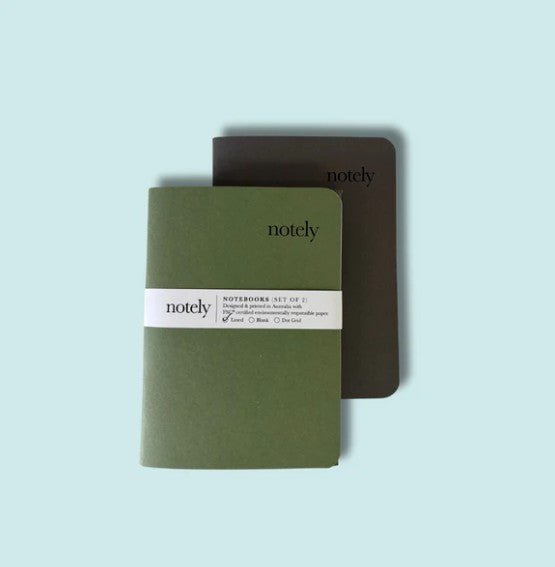 Eucalyptus & Smoke – A6 Notebook (Set of 2) Lined | Notely | Stationery | Thirty 16 Williamstown