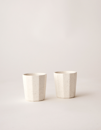 Facet Espresso Cups Set of 2 - White Gloss | Angus &amp; Celeste | Mugs &amp; Cups | Thirty 16 Williamstown