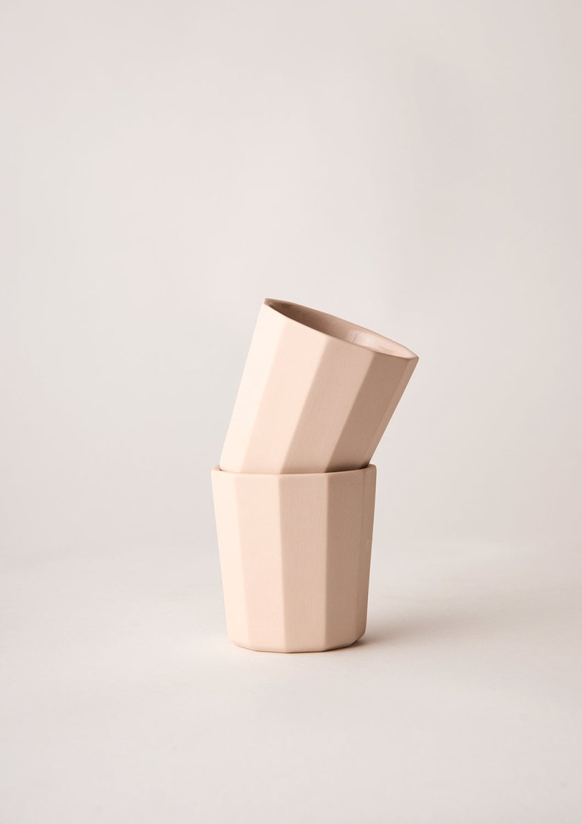 Facet Latte Cups Set of 2 - Rose | Angus & Celeste | Mugs & Cups | Thirty 16 Williamstown