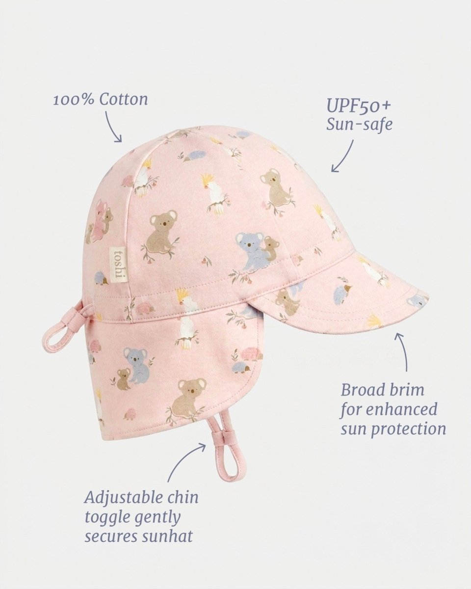Flap Cap Arcadia Gumnut Babies - Blossom | Toshi | Baby &amp; Toddler Sunhats | Thirty 16 Williamstown