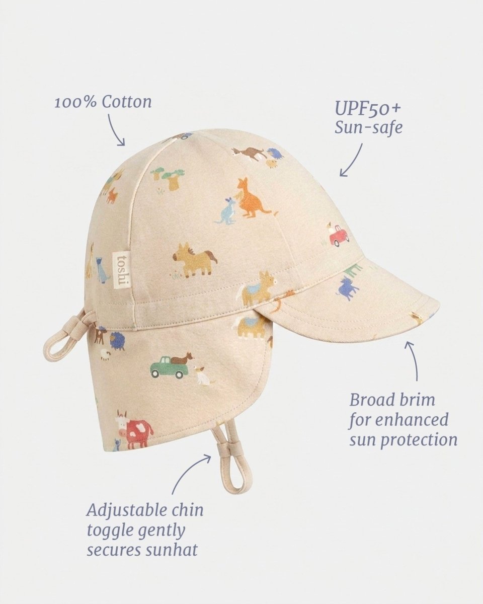 Flap Cap Arcadia Station Hands | Toshi | Baby & Toddler Sunhats | Thirty 16 Williamstown