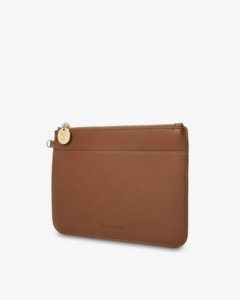Flat Pouch - Tan Saffiano | Elms + King | Handbags | Thirty 16 Williamstown