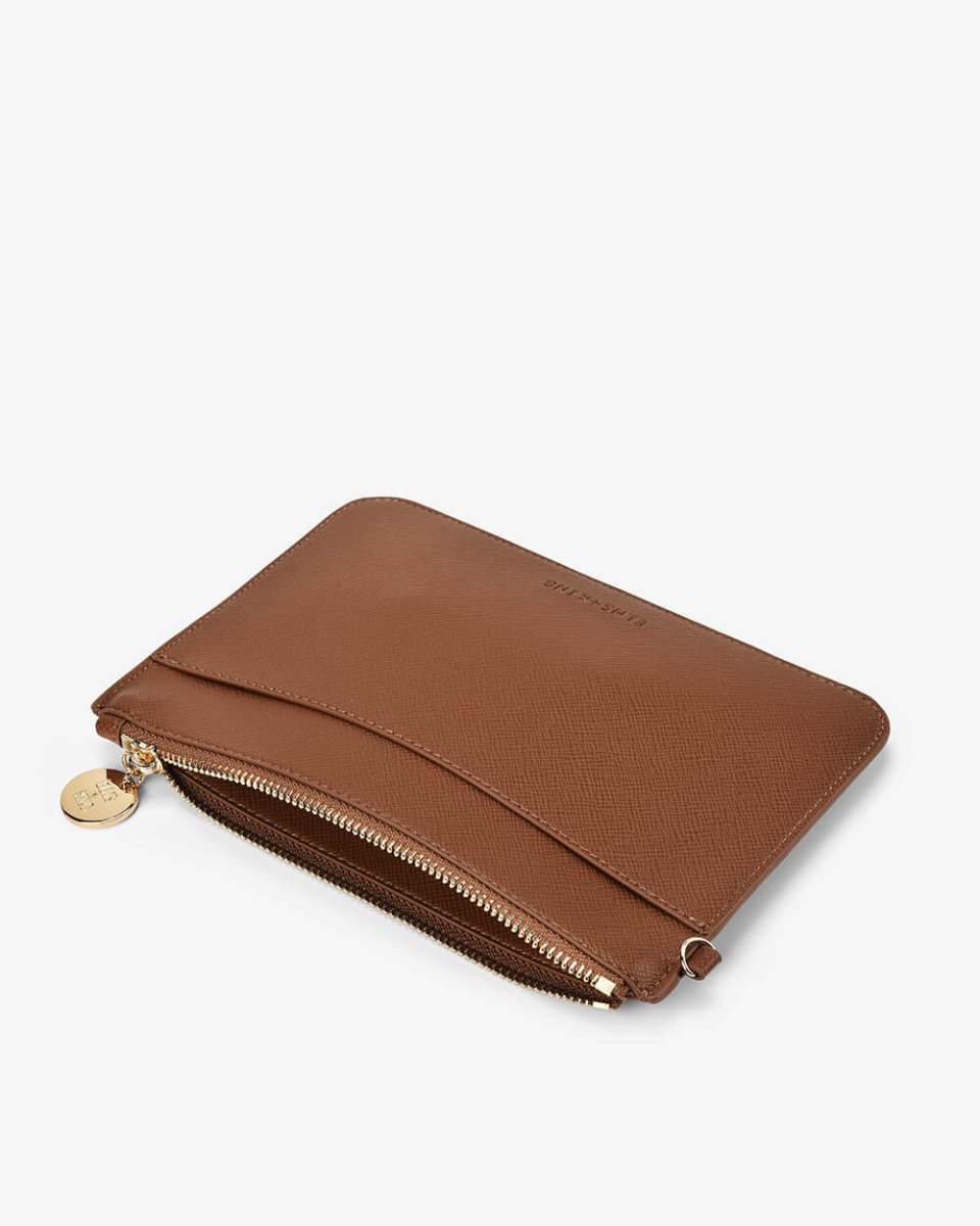 Flat Pouch - Tan Saffiano | Elms + King | Handbags | Thirty 16 Williamstown