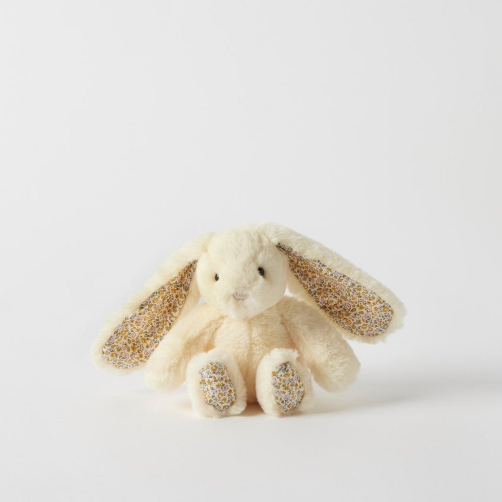 Floral Bunny Rattle Small - Lemon | Jiggle & Giggle | Comforters, Teethers & Rattles | Thirty 16 Williamstown